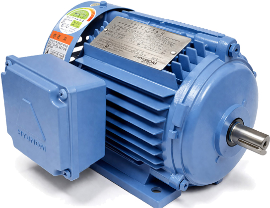 현대일렉트릭 0.75kW 모터 B3 수평형 알루미늄 프레임 80M 1HP 전동기