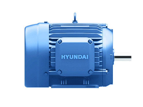 현대일렉트릭 2.2kW 전동기 IE3 프리미엄효율 3HP 모터 측면 이미지
